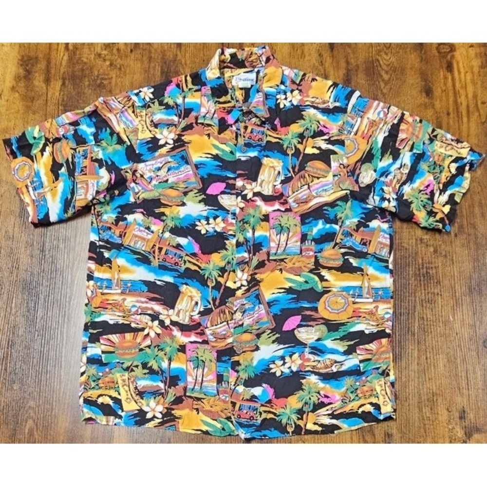 Reyn Spooner Exclusive Jimmy Buffett Margaritaville Hawaiian Rayon Shirt Sz L